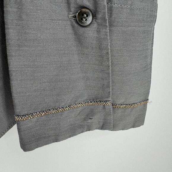 Brunello Cucinelli shirt top womens L L gray button up sparkle trim luxury work - Picture 5 of 8